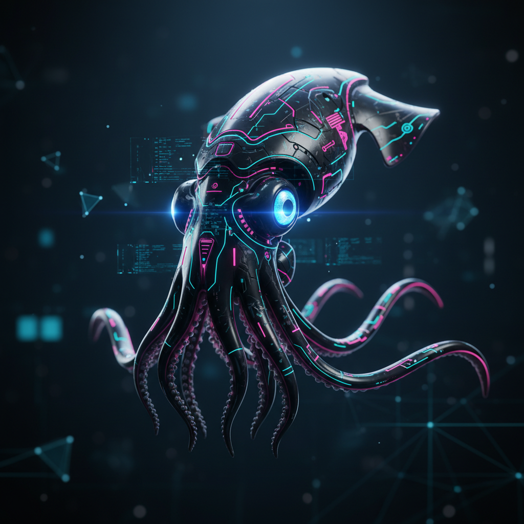 Cyber squid generated with Higgsfield